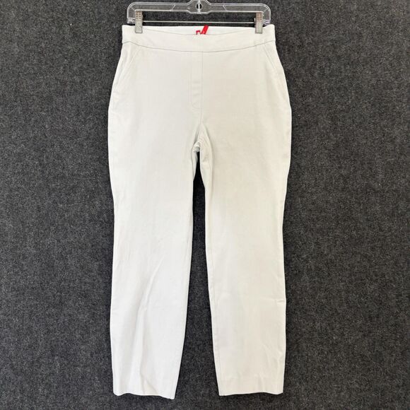Spanx On-The-Go Pants Women's Medium White Pull On Slim Straight Stretch Pockets - Picture 1 of 12